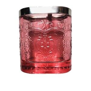 Pioneer Woman Amelia Coral Embossed Glass Toothbrush Holder